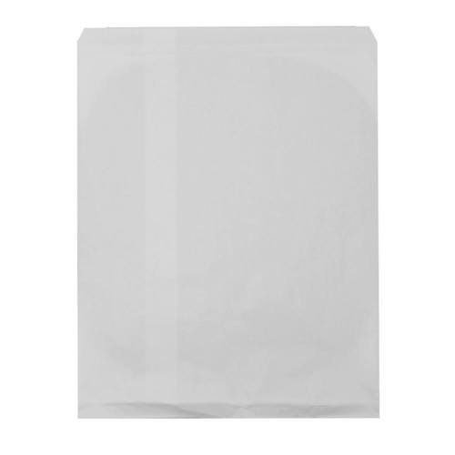 50 Qty 8.5" x 11" Decorative Flat Paper Gift Bags - Plain White Kraft Bags - for Sales/Treats/Parties Cookies/Gifts - N'icePackaging