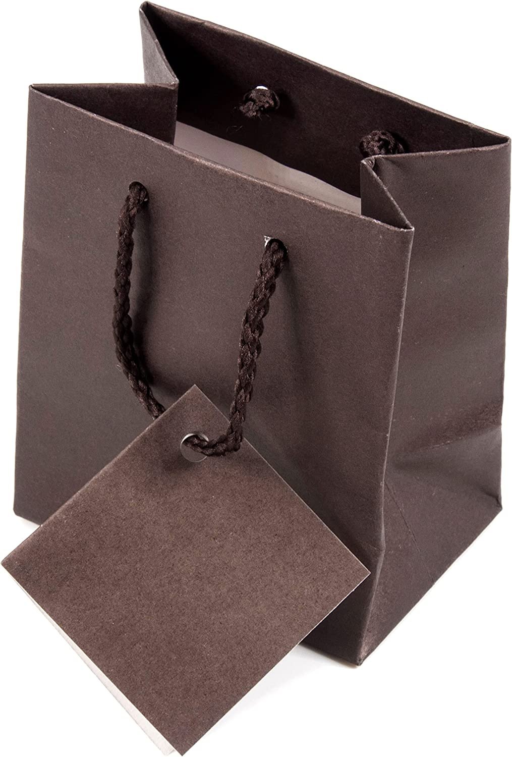 N’icePackaging – 10 Qty – Matte Dark Brown Paper Tote Gift Bags – For Birthdays/Holidays/Parties/Gifts/Sales/Showers/Special Occasions – 4 Sizes