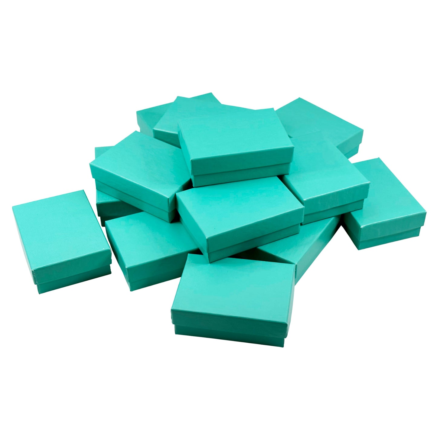 N’icePackaging – 15 Qty - Aqua Blue Cotton Filled Gift Boxes - Size 3" x 2 1/8" x 1" - USA Made - Holidays/Birthdays/Sales/Storage/Display/Travel