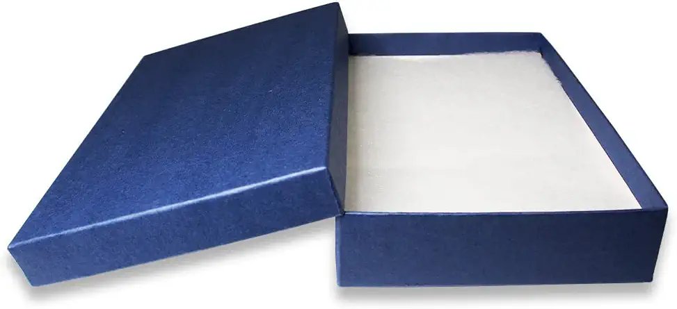 100 Qty - Dark Navy-Blue Cotton Filled Gift Boxes - Size 5 7/16" x 3 1/2" x 1" - USA Made - Holidays/Birthdays/Sales/Storage/Display/Travel - N'icePackaging