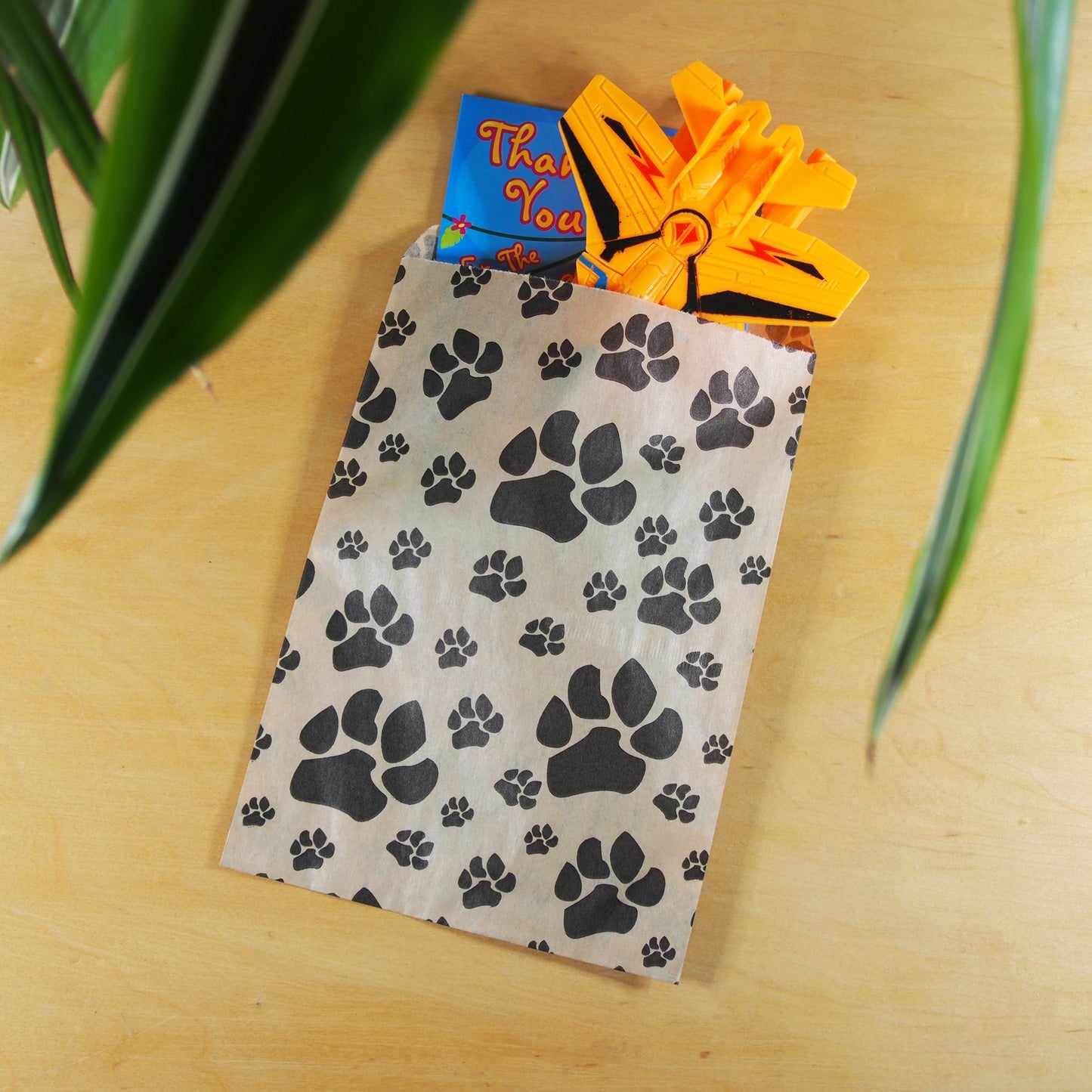 200 White or Brown Bags/Pack of our Decorative Flat Paper Gift Bags - Paw-Print Pattern for Sales/Treats/Parties Cookies/Gifts