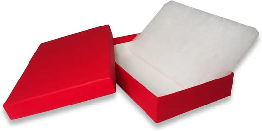 50 Qty - Macaw-Red Kraft Cotton Filled Gift Boxes - Size 5 7/16" x 3 1/2" x 1" - USA Made - Holidays/Birthdays/Sales/Storage/Display/Travel - N'icePackaging