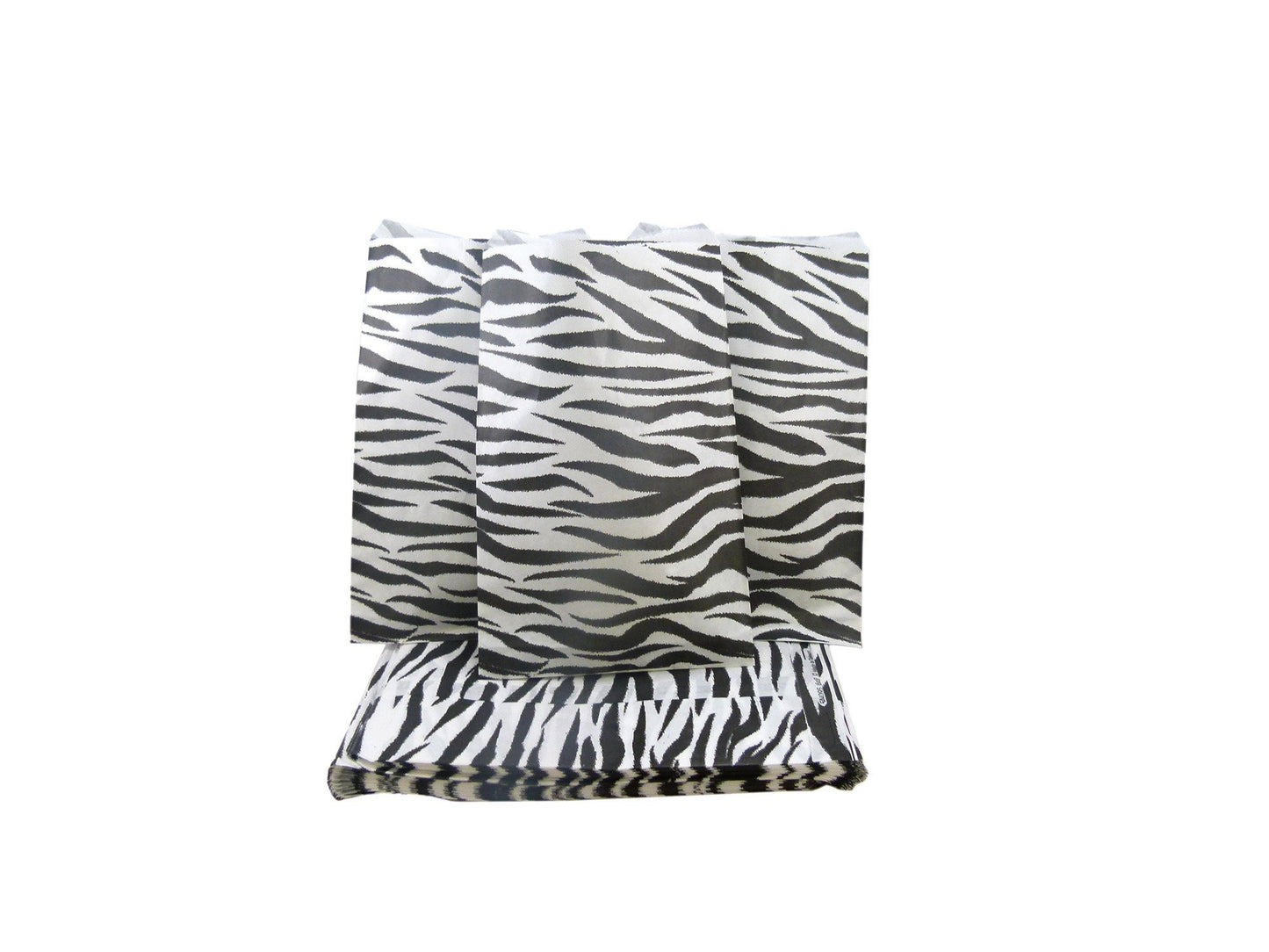 5" x 7", Cheetah/Zebra Combo (50 Bags) Flat Plain Paper or Patterned Bags for candy, cookies, merchandise, pens, Party favors, Gift bags