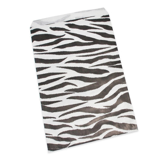 Zebra Pattern on White Flat Paper Gift Bags