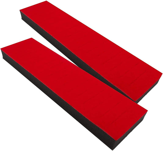 N'icePackaging 2 Qty - USA Deluxe Scarlet Red 16 Slot Bangle Foam Insert Display - for Trays/Jewelry Cases - 6 Colors - Standard Size 14 1/4" x 3 3/4" x 1 1/8"