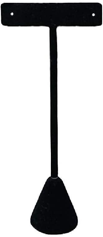 6 Qty Black Velvet 6.75" High Free-Standing Earring T-Stand Display w/ weighted base