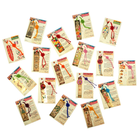 N’icePackaging – 10 Pack – Korean Laser Etched Metal Bookmark – 24KT Gold Plated – Lightweight – Super-Thin - Random Assortment