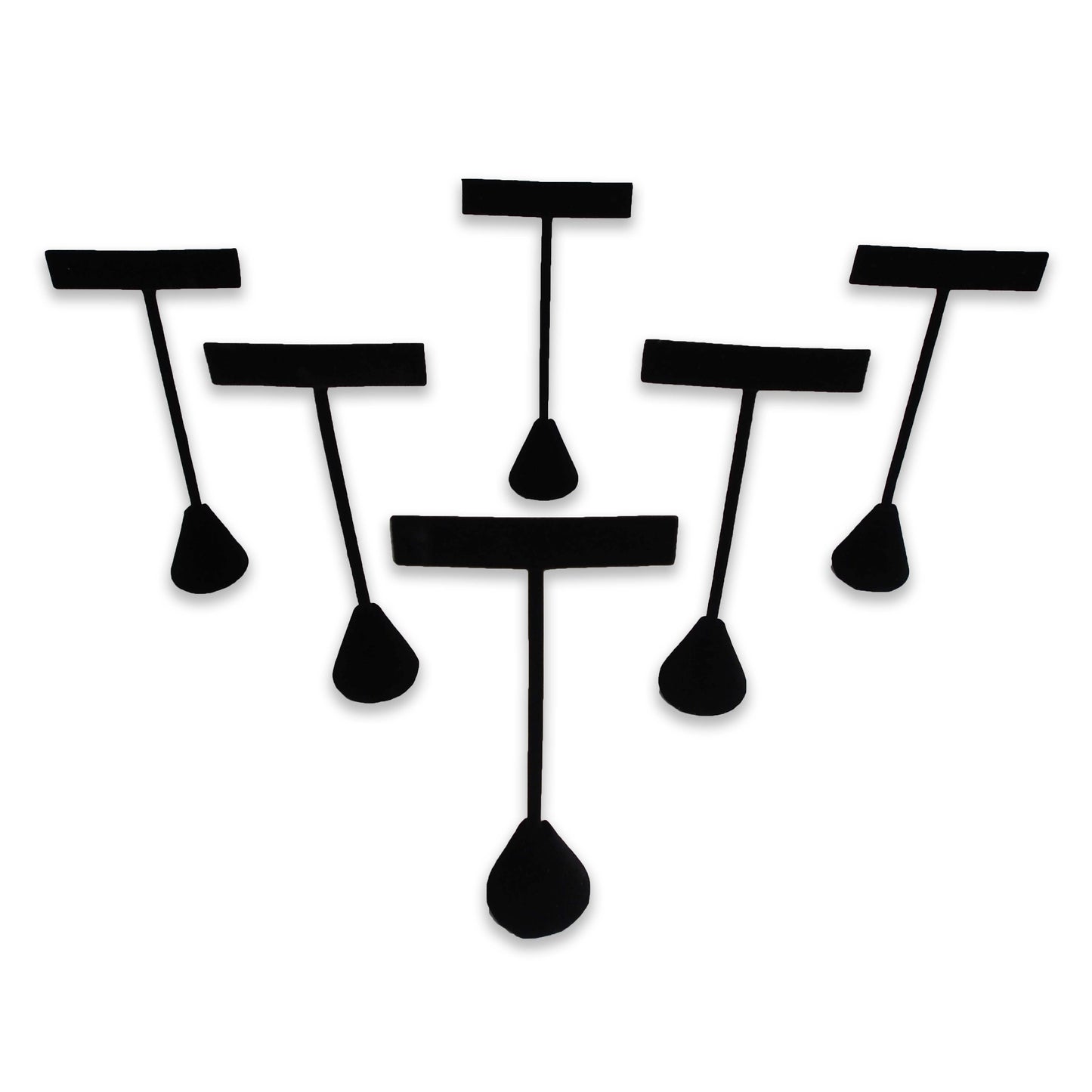 6 Qty Black Velvet 5.75" High Free-Standing Earring T-Stand Display w/ weighted base