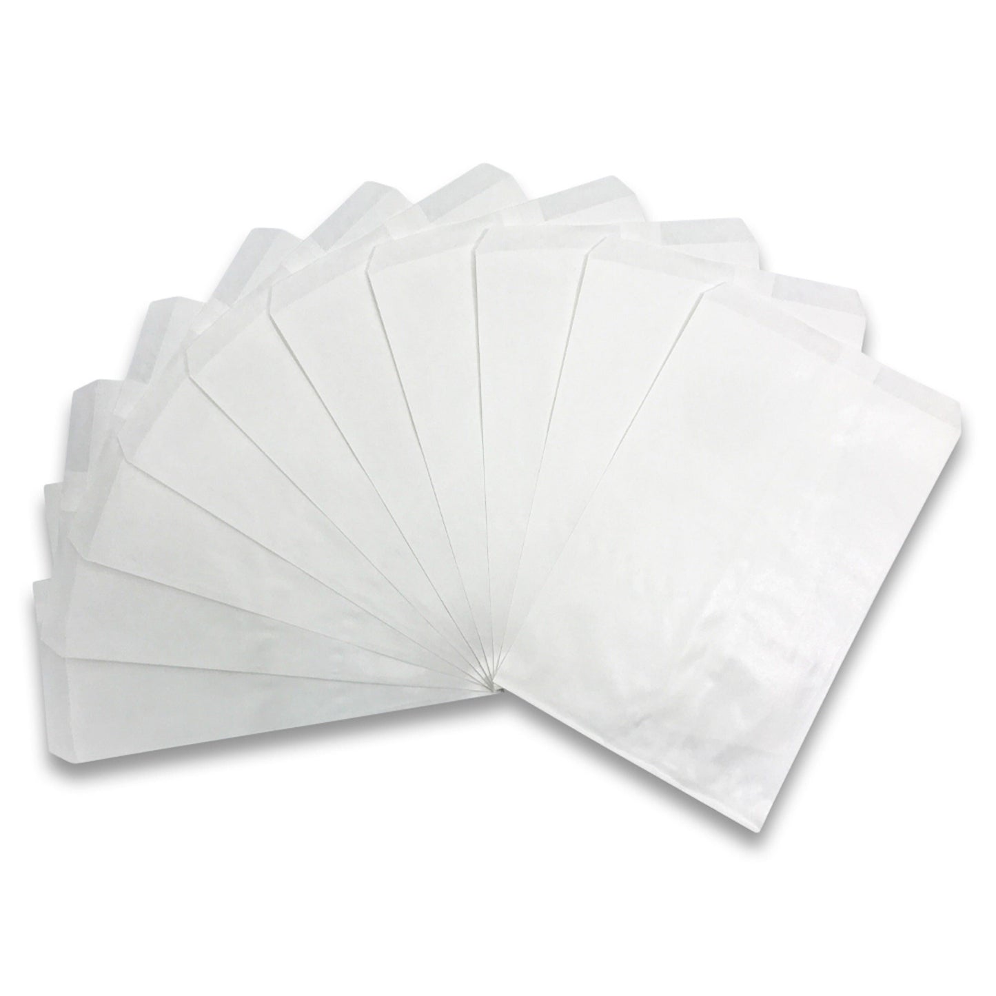 200 Qty 5" x 7" Decorative Flat Paper Gift Bags - Plain White Kraft Bags - for Sales/Treats/Parties Cookies/Gifts - N'icePackaging