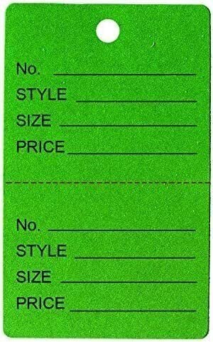 N'icePackaging - 500 Qty Unstrung Colored Price/Receipt Tags w/Easy-Tear Stub