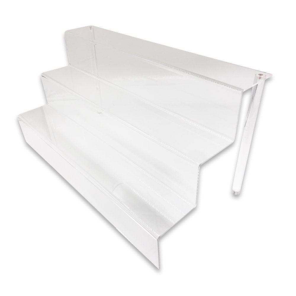 Three Tier Stepped Acrylic Riser Display – For Baked Goods, Collectibles, and more