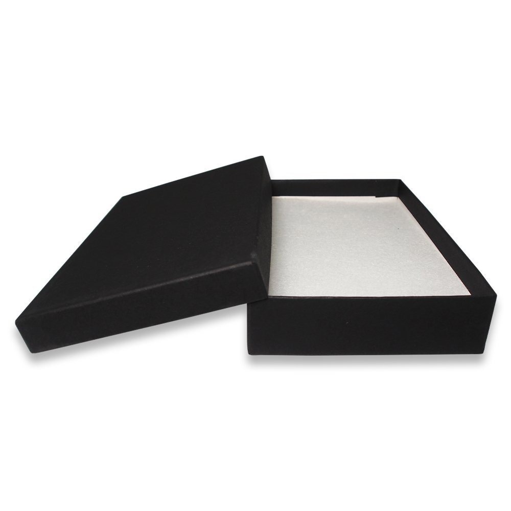 N'icePackaging – USA-Made Matte Black Cotton Filled Gift Boxes - for Pendants/Necklaces/Large Earrings - 5 3/8" x 3 7/8" x 1"