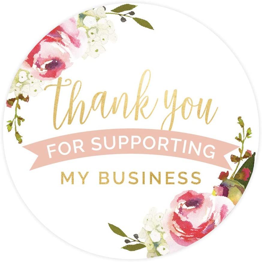 N’icePackaging – 500 Qty – 1.5 inch Thank You for Supporting My Business Stickers – Self-Adhesive – for Decoration/Sales/Branding/Envelopes (Iridescencent)