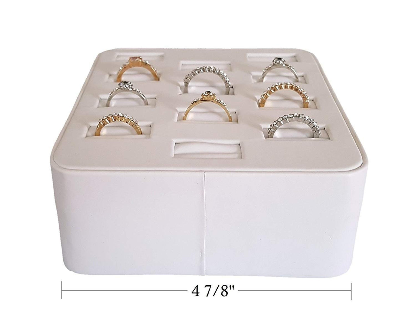 N'ice Packaging 12 Ultra-Lightweight Ring Slotted Ring Organizer and Showcase Display Stand, Angled 12 Ring Display Tray