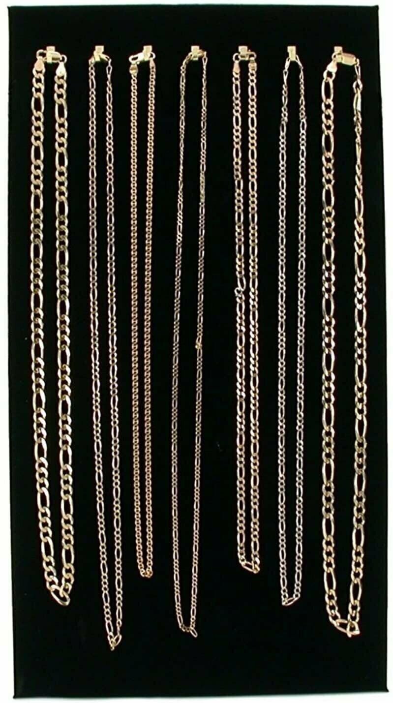 7 Hook Black Velvet Necklace Display Chain Pad 14 1/8" x 7 5/8"