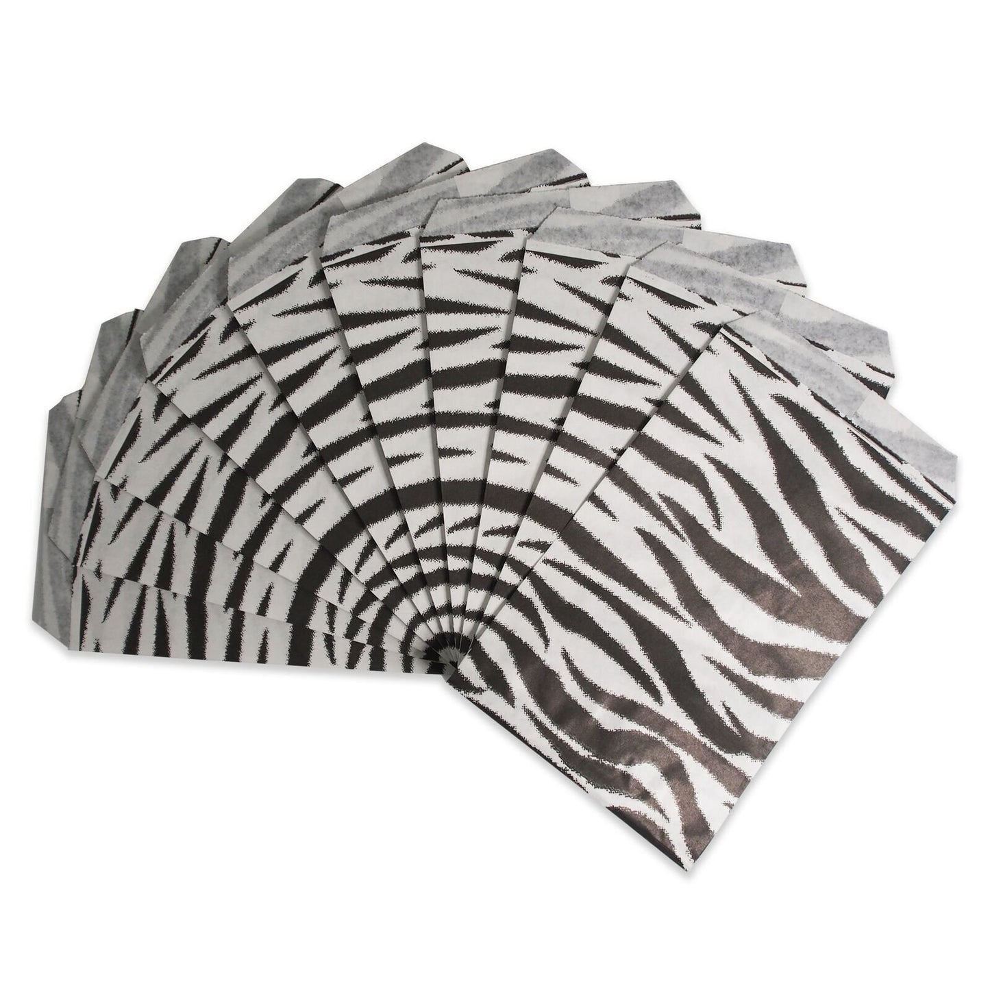 Zebra Pattern on White Flat Paper Gift Bags