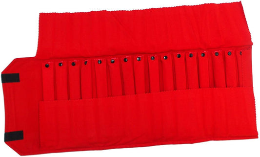 N'icePackaging 1 Qty - Deluxe Midnight Black/Macaw Red Velvet 16 Ring Tube Roll w/ID Window  for Sales/Travel/Storage/Organization