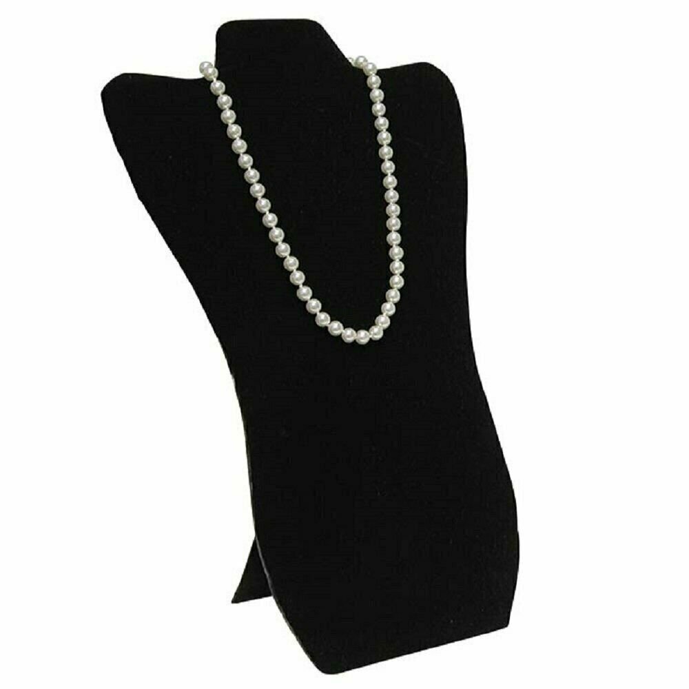 2 Pack Elegant Black Velvet Necklace Jewelry Display Easel 14" H by N'ice