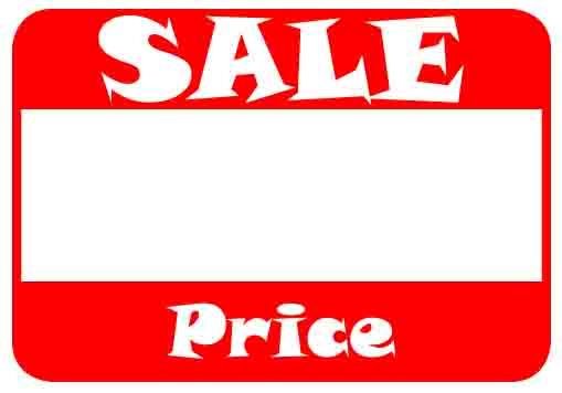 1 5/8" x 1 1/8"H Self Adhesive Pre-Printed "Sale Price" Labels (500 labels)