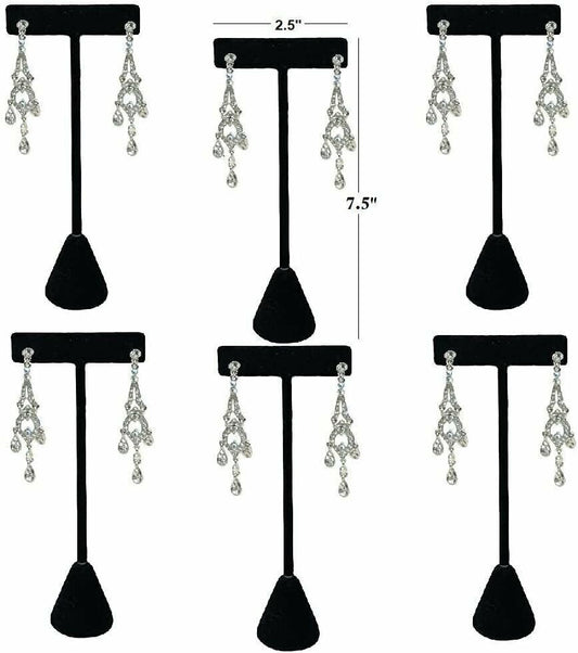 6 Pcs of our Black 7.5"H Free-Standing Earring T-Stand Display w/ weighted base