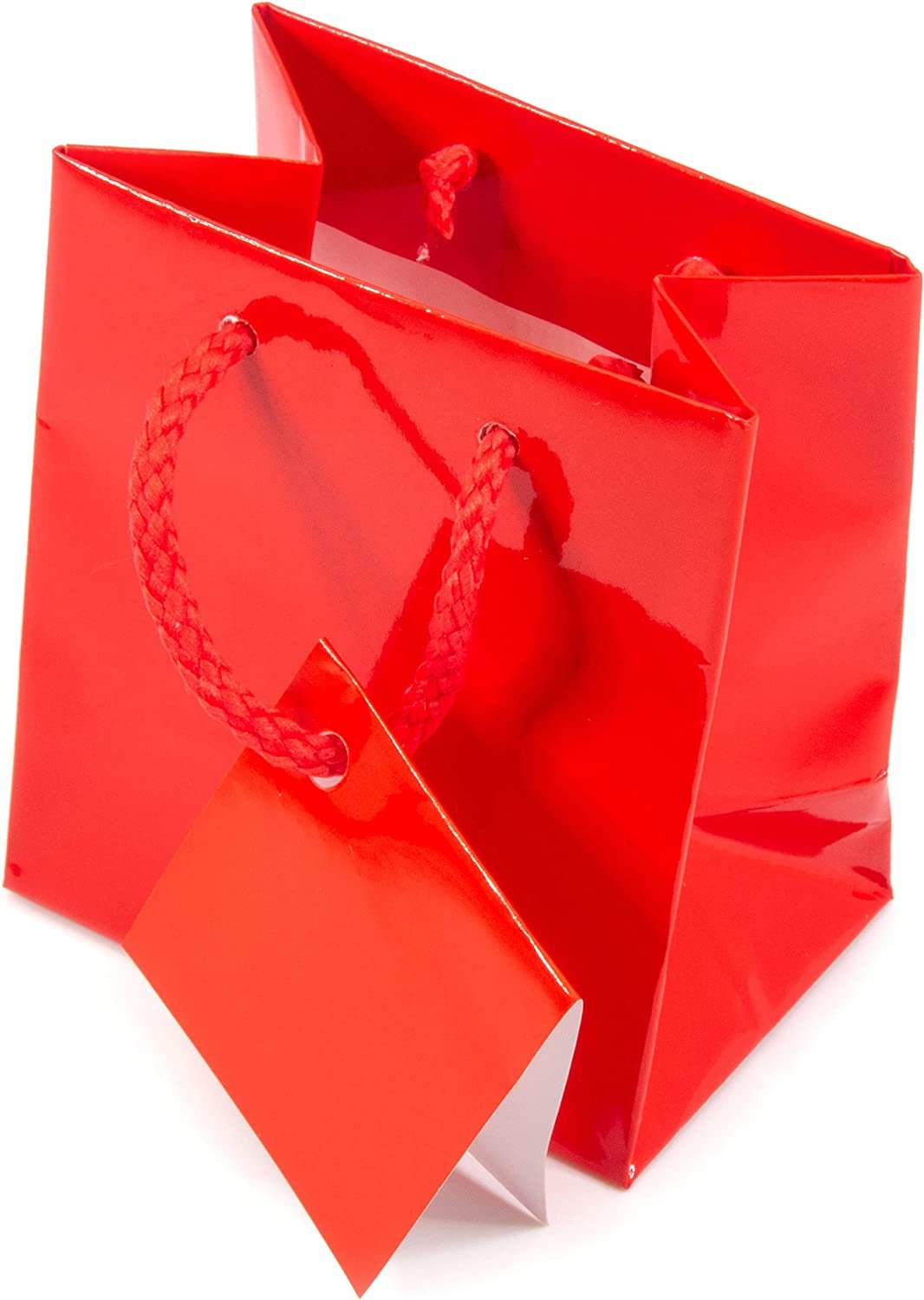 N’icePackaging – 10 Qty – Glossy Red Paper Tote Gift Bags – For Birthdays/Holidays/Parties/Gifts/Sales/Showers/Special Occasions – 4 Sizes