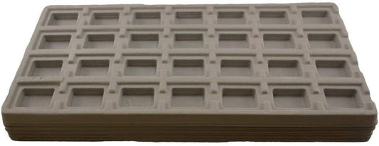 N'icePackaging 6 Qty Seal-Grey 28 Earring Slot Flocked Storage Tray Inserts - for Merchandise Jewelry & Organization