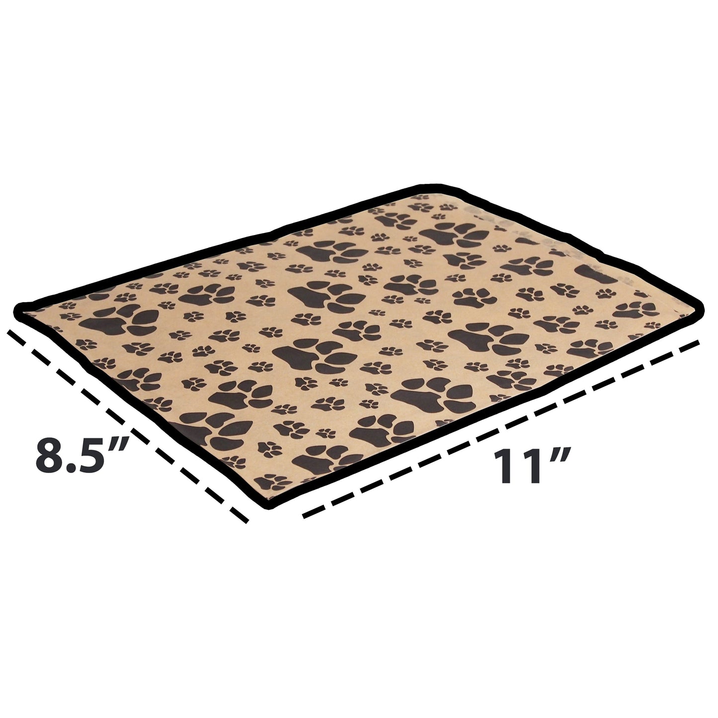 100 White or Brown Bags/Pack of our Decorative Flat Paper Gift Bags - Paw-Print Pattern for Sales/Treats/Parties Cookies/Gifts