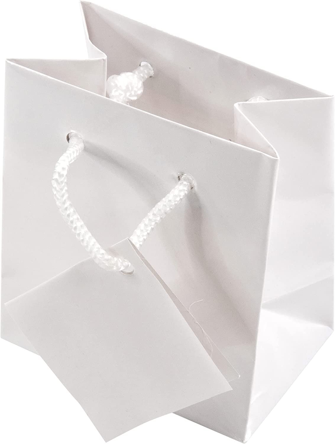 N’icePackaging – 10 Qty – Glossy White Paper Tote Gift Bags – For Birthdays/Holidays/Parties/Gifts/Sales/Showers/Special Occasions – 4 Sizes