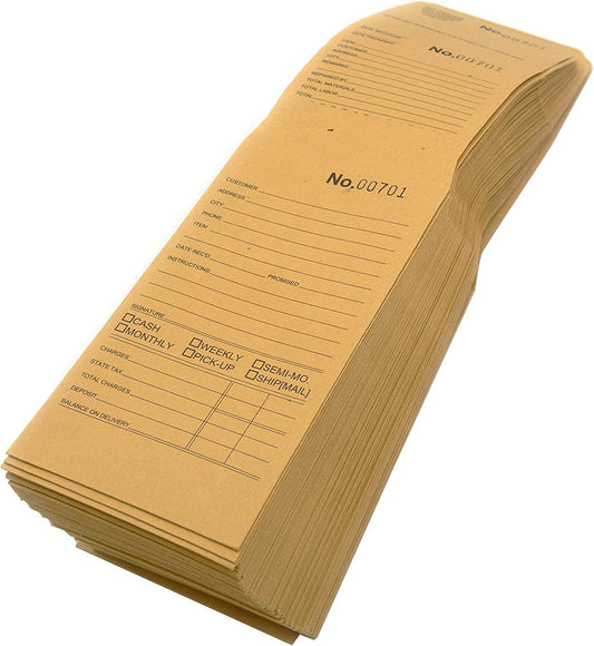 100 Qty Tear-a-Way Repair Envelopes – Sequentially Numbered – Record Customer / Payment / Deposit / Lay-Away Information – Tear-Off Paystub Receipt – 5 11/16” x 3 1/16”