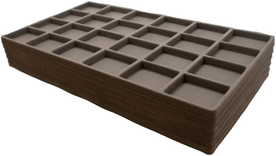 N'icePackaging - 24 Slot (2 1/8" x 1 3/4") Flocked Storage Tray Inserts - For Merchandise Jewelry & Organization