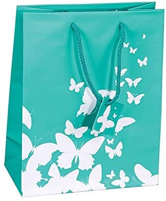 10 Qty Butterfly Spot Coating Premium Tote Gift Bags – 4 x 2 3/4 x 4 1/2