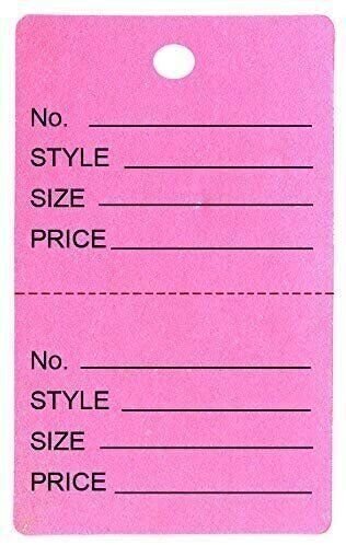 N'icePackaging - 500 Qty Unstrung Colored Price/Receipt Tags w/Easy-Tear Stub