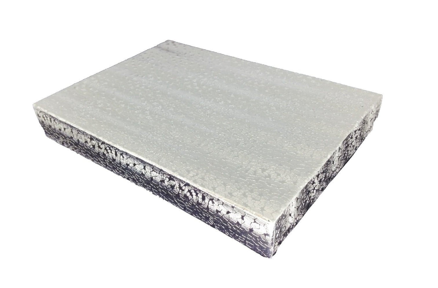 N'icePackaging – Imported Silver Textured Cotton Filled Gift Boxes - for Pendants/Necklaces/Large Earrings - 5 3/8" x 3 7/8" x 1"