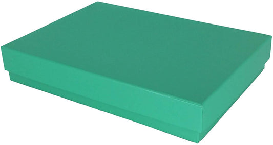 Pack of 10 Boxes of 5 3/8" x 3 7/8" x 1" Robin's Egg Blue Glossy Finish Cotton Filled Jewelry Boxes