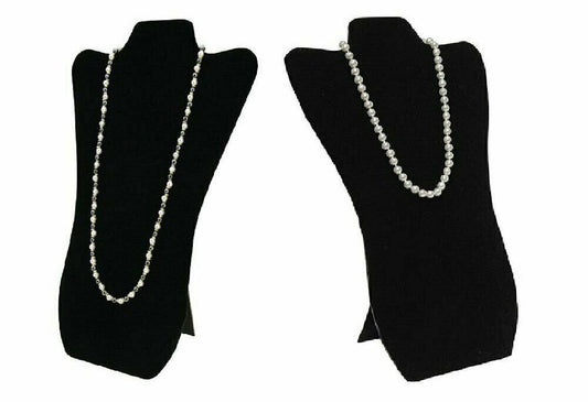 2 Pack Elegant Black Velvet Necklace Jewelry Display Easel 14" H by N'ice