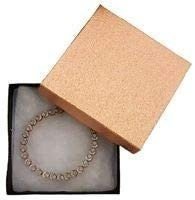 N'icePackaging - 10 Qty Rose Gold Textured Imported Cotton Filled Large Necklace Jewelry Boxes - 5 3/8" x 3 7/8" x 1"