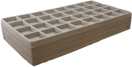 N'icePackaging - 32 Slot  (1 5/8" x 1 3/4") Flocked Storage Tray Inserts - for Merchandise Jewelry & Organization - 14 1/8" x 7 5/8" x 1/2"