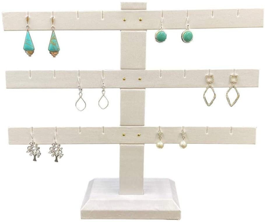 12 Pair Cloud White Earring Bar Display Rack - For Sales / Merchandising / Home Jewelry - N'icePackaging