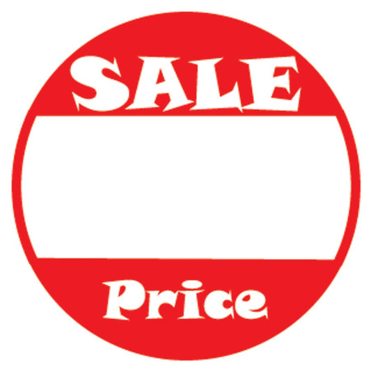 1" Self Adhesive Pre-Printed "SALE Price" Labels (500 labels)