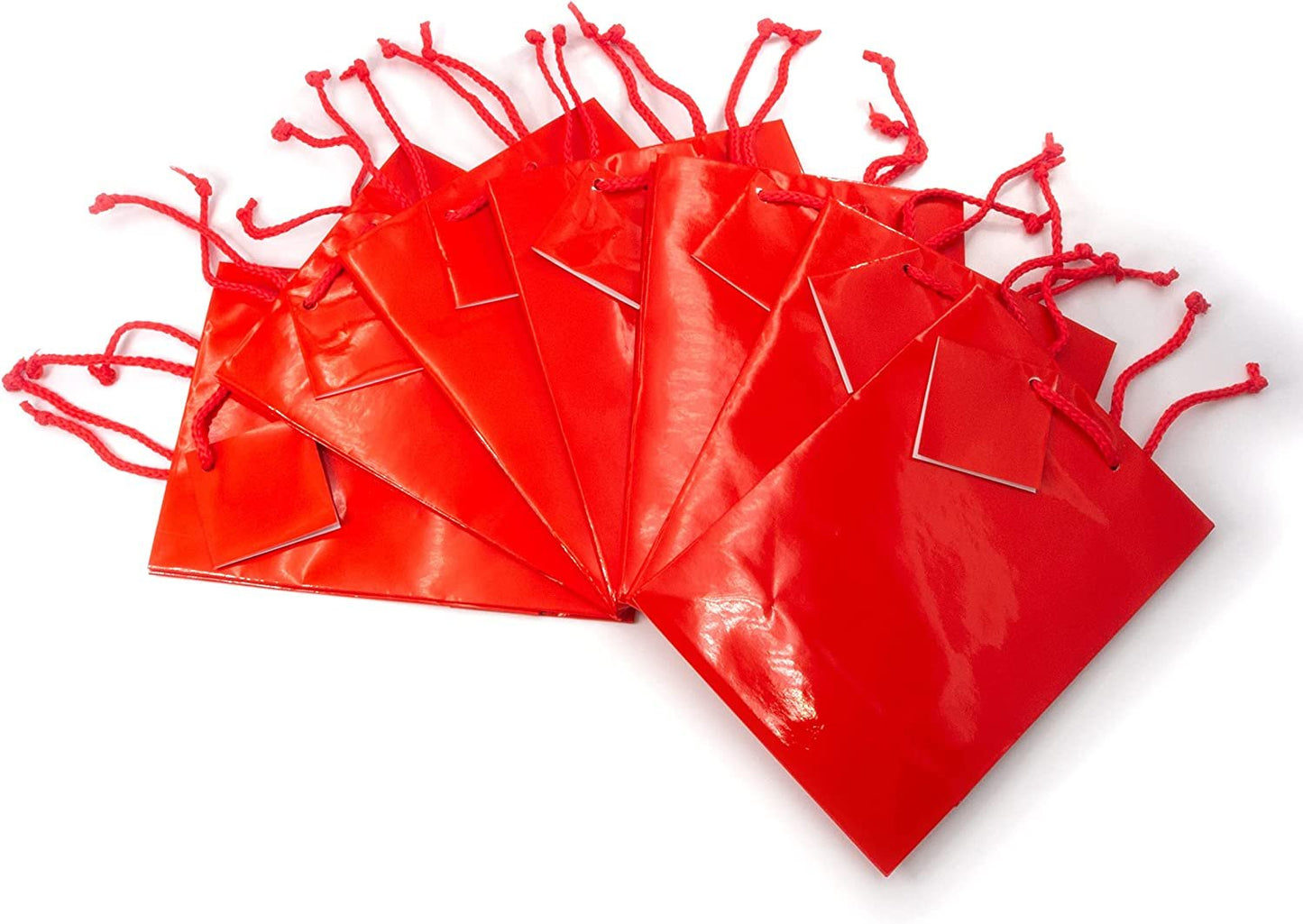 N’icePackaging – 10 Qty – Glossy Red Paper Tote Gift Bags – For Birthdays/Holidays/Parties/Gifts/Sales/Showers/Special Occasions – 4 Sizes