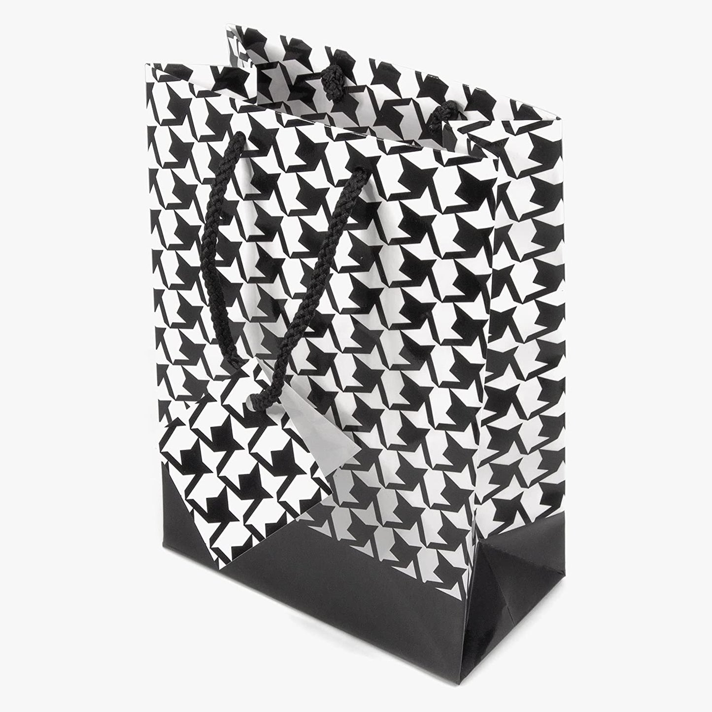 N’icePackaging – 10 Qty – Houndstooth Paper Tote Gift Bags (4in x 2.75in x 4.5in) – For Birthdays/Holidays/Parties/Gifts/Sales/Showers/Special Occasions – 4 Sizes