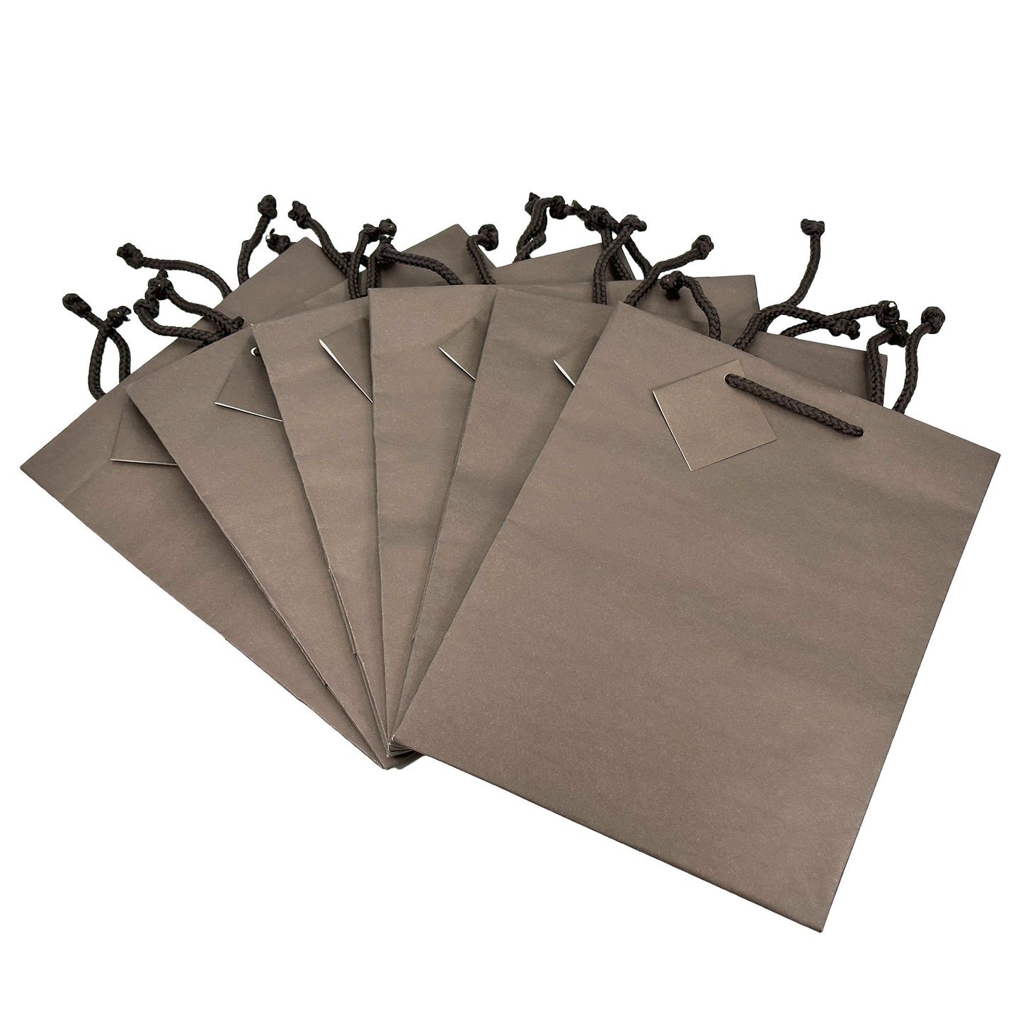 N’icePackaging – 10 Qty – Matte Dark Brown Paper Tote Gift Bags – For Birthdays/Holidays/Parties/Gifts/Sales/Showers/Special Occasions – 4 Sizes