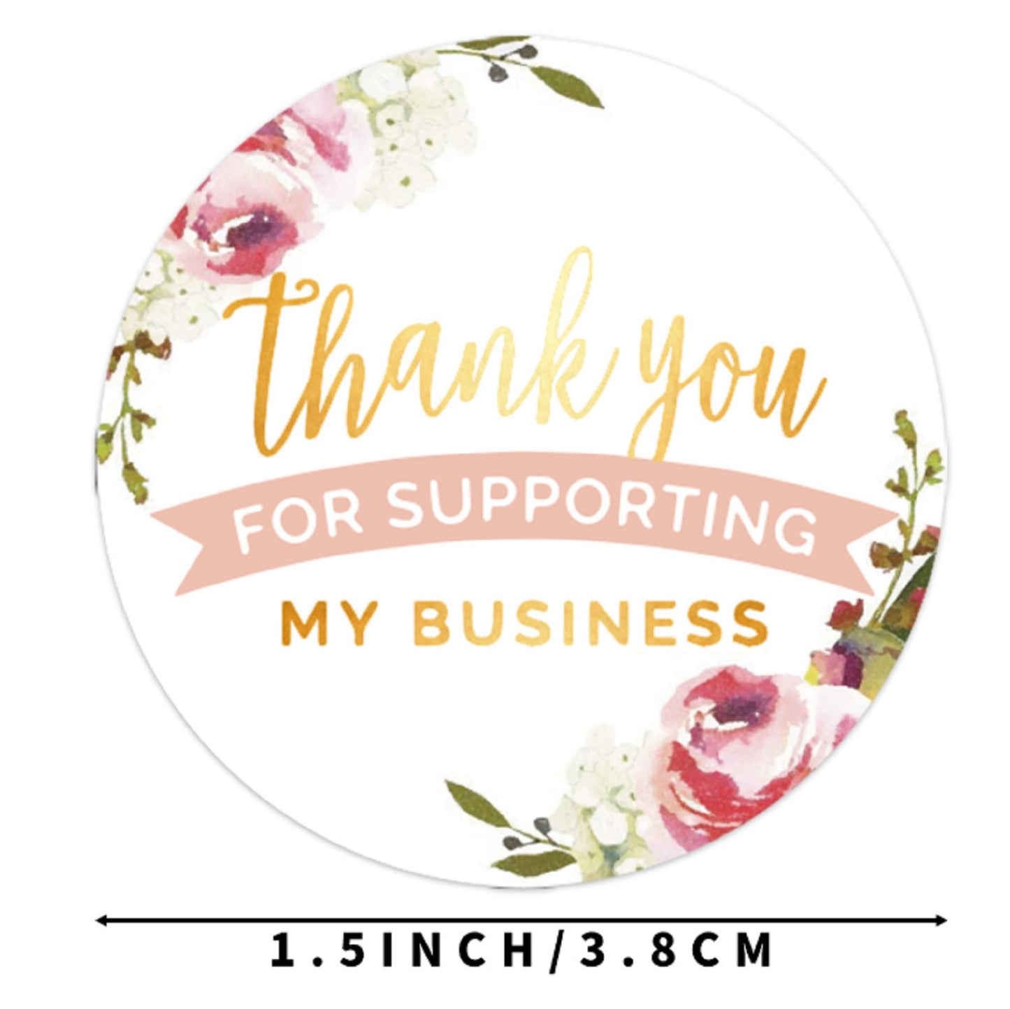 N’icePackaging – 500 Qty – 1.5 inch Thank You for Supporting My Business Stickers – Self-Adhesive – for Decoration/Sales/Branding/Envelopes (Iridescencent)