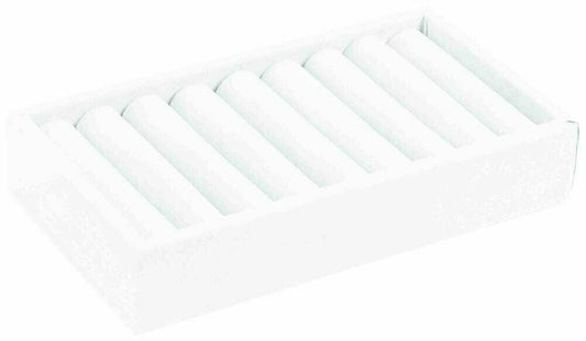 White Faux Leather 9 Slot Tray for Bangles/Rings