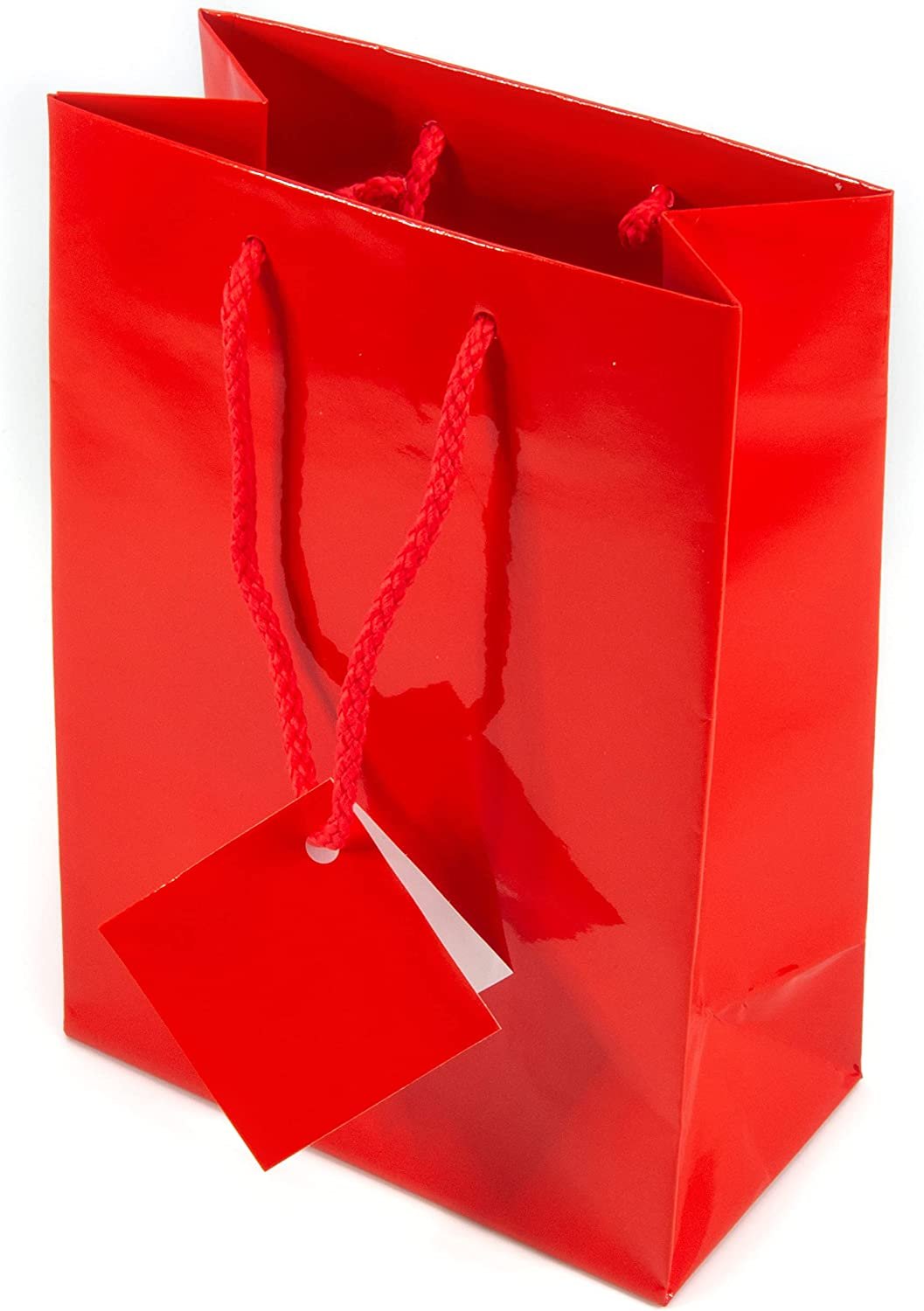 N’icePackaging – 10 Qty – Glossy Red Paper Tote Gift Bags – For Birthdays/Holidays/Parties/Gifts/Sales/Showers/Special Occasions – 4 Sizes