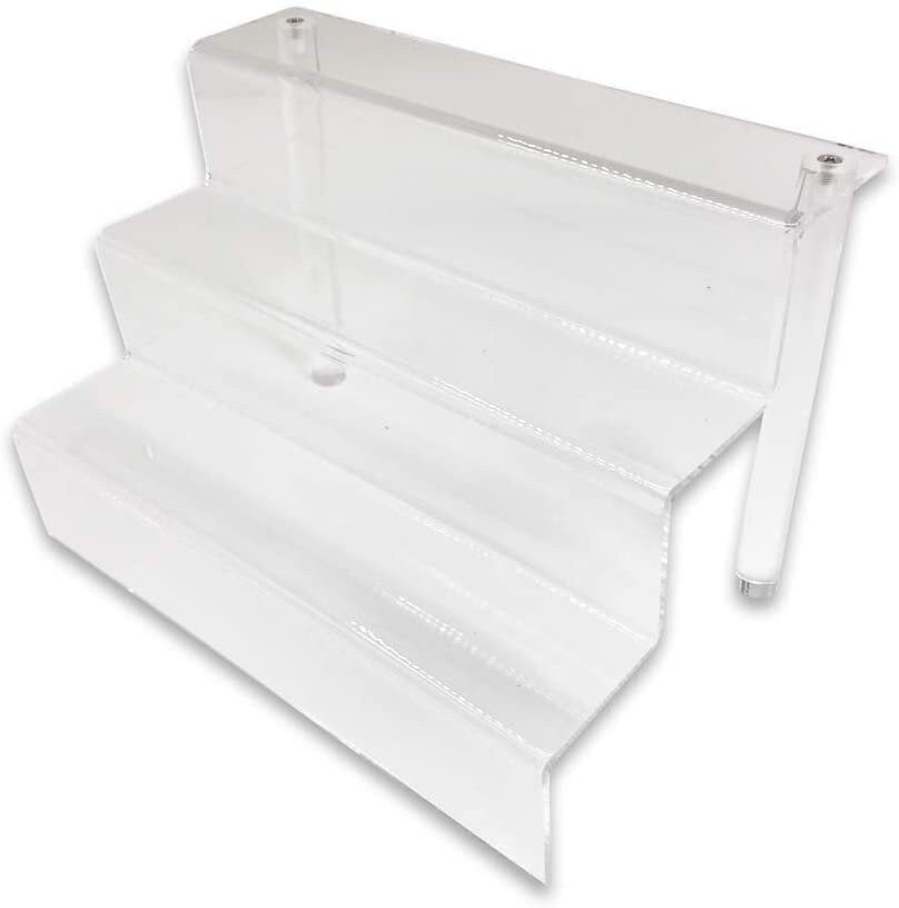 Three Tier Stepped Acrylic Riser Display – For Baked Goods, Collectibles, and more