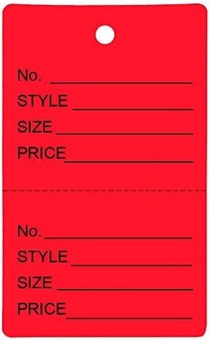 N'icePackaging - 500 Qty Unstrung Colored Price/Receipt Tags w/Easy-Tear Stub
