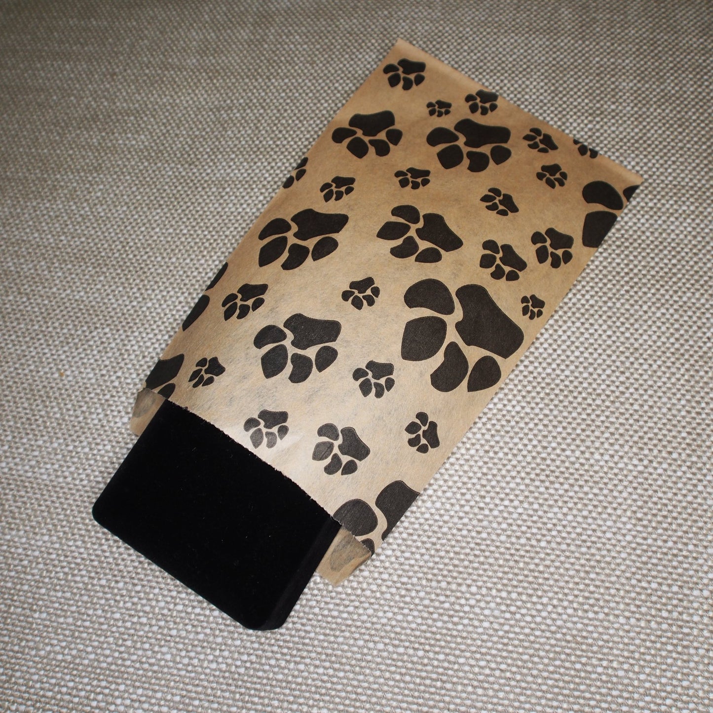 100 White or Brown Bags/Pack of our Decorative Flat Paper Gift Bags - Paw-Print Pattern for Sales/Treats/Parties Cookies/Gifts