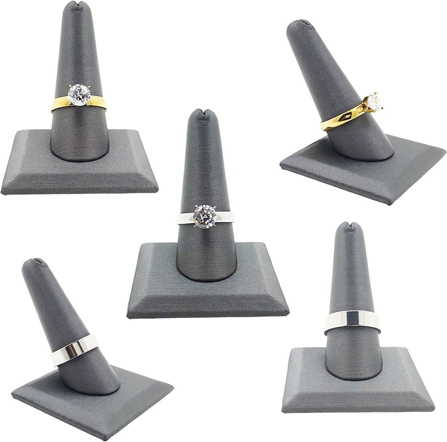 5-Pack Single Finger (2"x2"x2.25"H) Showcase Finger Ring Display Finger Multi-Ring Jewelry Stand