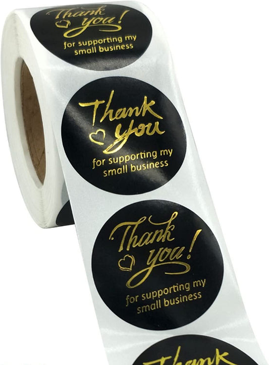 N’icePackaging – 500 Qty – 1.5 inch Thank You for Supporting My Small Business Stickers – Self-Adhesive – for Decoration/Sales/Branding/Envelopes
